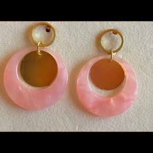 Pink circle earrings